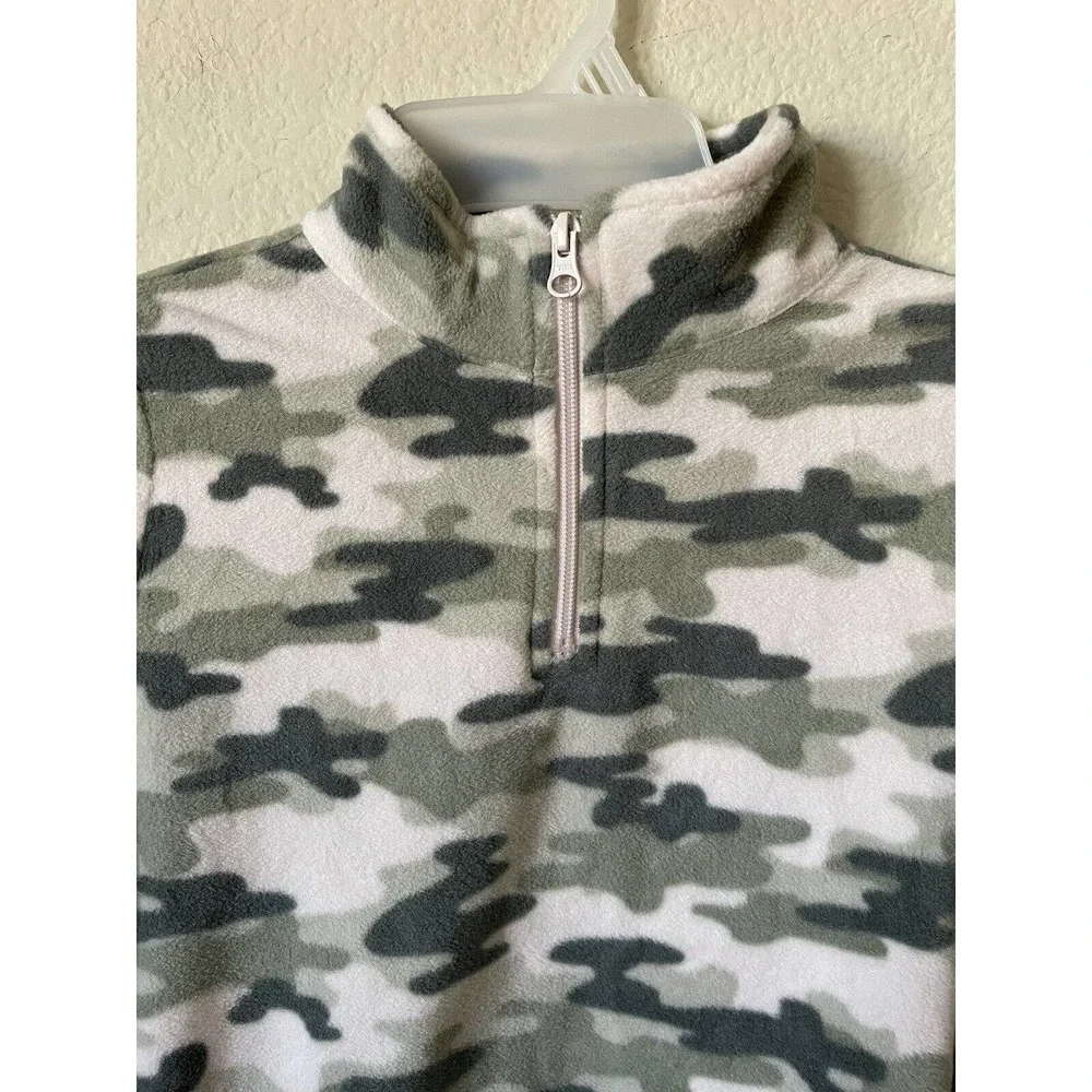 The Children’s Place Camo Long Sleeve Fleece 1/2 Zip Fleece Pullover Top Size 10